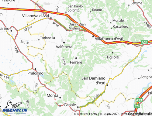 Mappa MICHELIN Ferrere - ViaMichelin