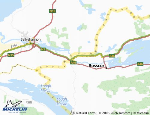 MICHELIN Belleek map - ViaMichelin