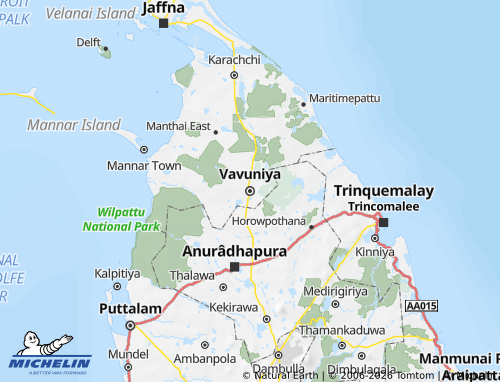 Mappa MICHELIN Vavuniya - ViaMichelin