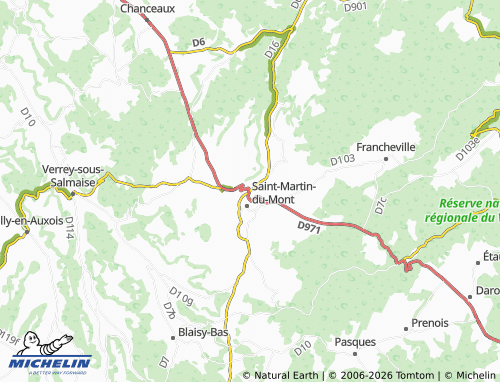 MICHELIN Saint-Seine-l'Abbaye map - ViaMichelin