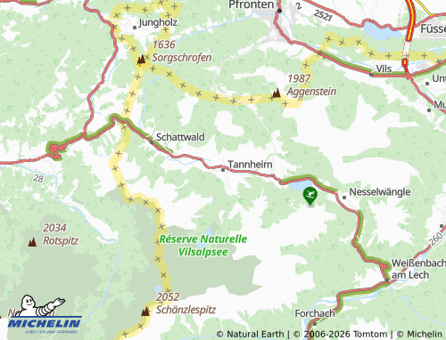 MICHELIN Tannheim map - ViaMichelin