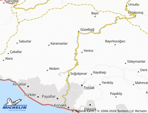 Mappa MICHELIN Güney - ViaMichelin