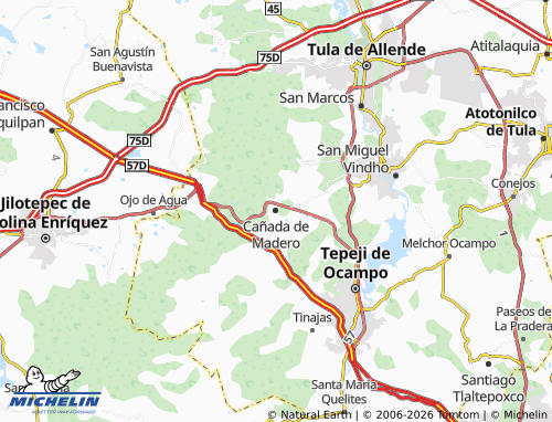 MICHELIN Cañada de Madero map - ViaMichelin
