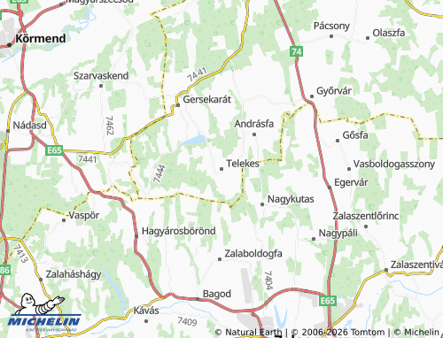 Mapa MICHELIN Telekes - ViaMichelin