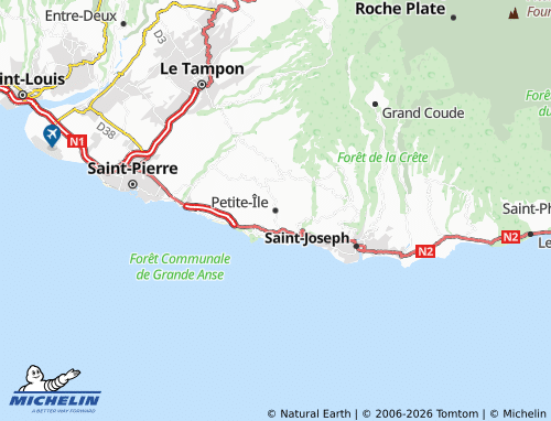 Carte MICHELIN Petite-Île - ViaMichelin