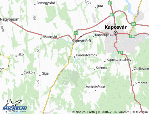 Mapa MICHELIN Bárdudvarnok - ViaMichelin