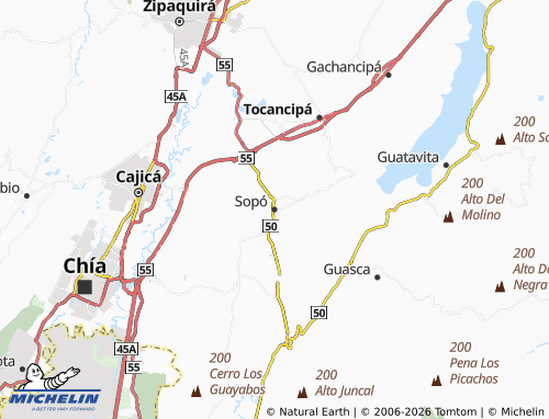 Mapa MICHELIN Sopó - ViaMichelin