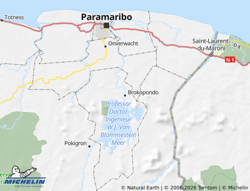 MICHELIN Brokopondo map - ViaMichelin