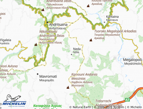 MICHELIN Neda map - ViaMichelin