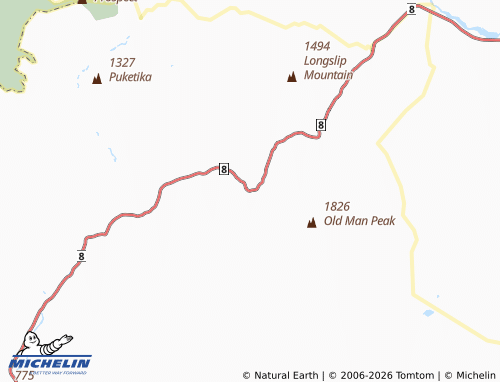 MICHELIN-Landkarte Lindis Pass - ViaMichelin