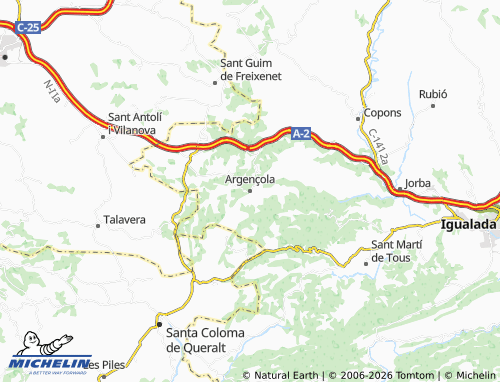 Carte MICHELIN Argençola - ViaMichelin