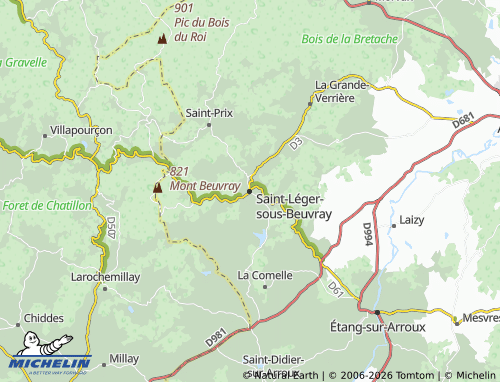 Carte MICHELIN Saint-Léger-sous-Beuvray - ViaMichelin