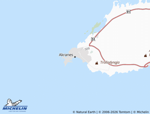 Carte MICHELIN Akranes - ViaMichelin
