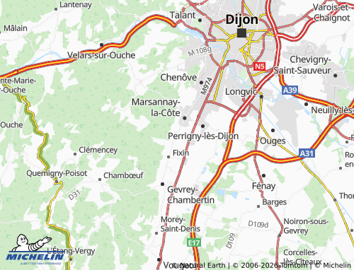 Mapa MICHELIN Couchey - ViaMichelin
