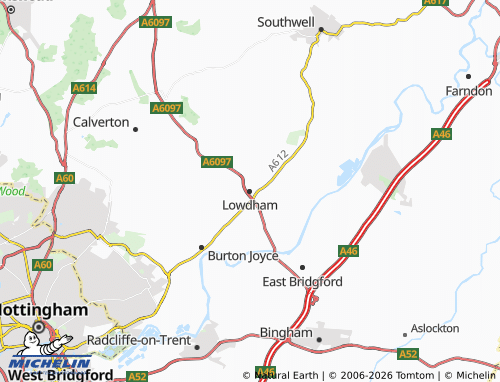 Carte MICHELIN Lowdham - ViaMichelin