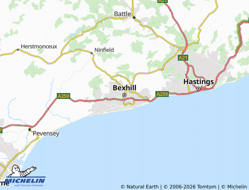 MICHELIN Bexhill map - ViaMichelin