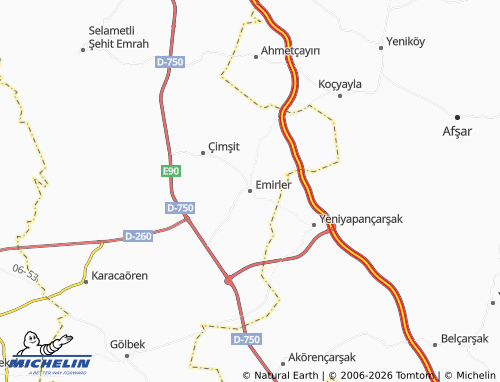 MICHELIN-Landkarte Emirler - ViaMichelin