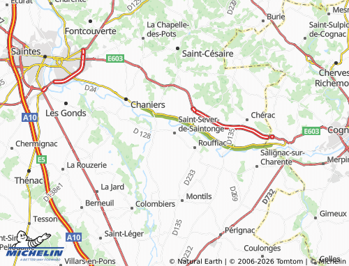 MICHELIN Saint-Sever-de-Saintonge map - ViaMichelin
