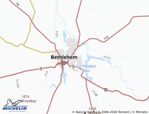 Kaart MICHELIN Bethlehem SP - ViaMichelin