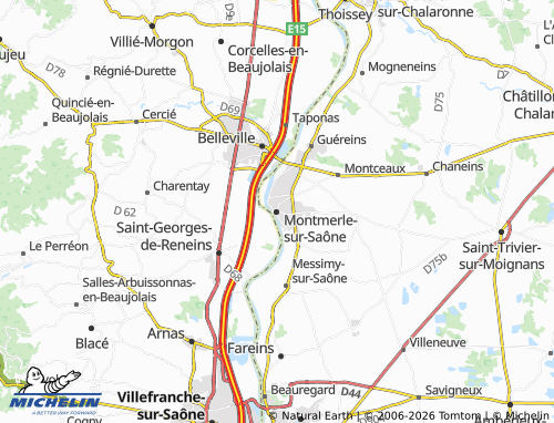 Carte MICHELIN Montmerle-sur-Saône - ViaMichelin