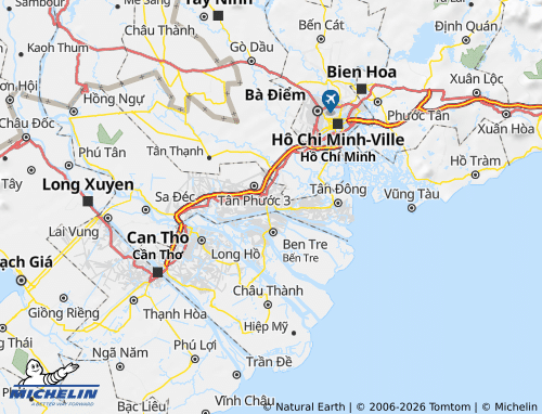 MICHELIN Tien Giang map - ViaMichelin
