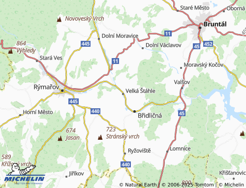 MICHELIN Velká Štáhle map - ViaMichelin
