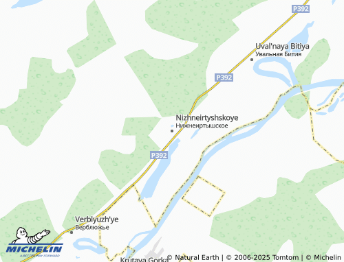 MICHELIN Nizhneirtyshskoye map - ViaMichelin