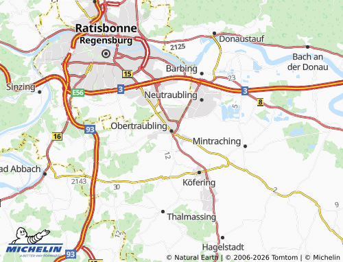 Mapa MICHELIN Obertraubling - ViaMichelin