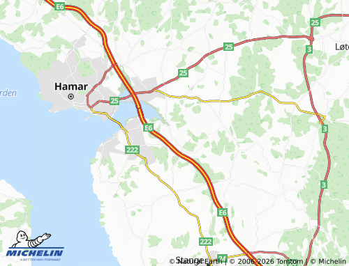 MICHELIN Sanderud map - ViaMichelin