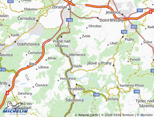 Mapa MICHELIN Březová-Oleško - ViaMichelin