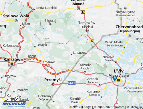 MICHELIN Lubaczowski map - ViaMichelin