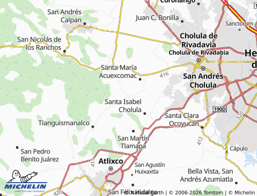 MICHELIN San Jerónimo Tecuanipan map - ViaMichelin