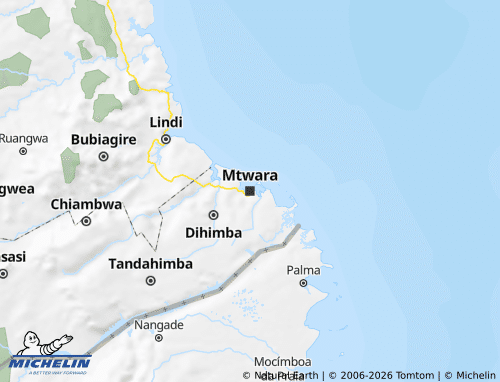 Carte MICHELIN Mtwara - ViaMichelin
