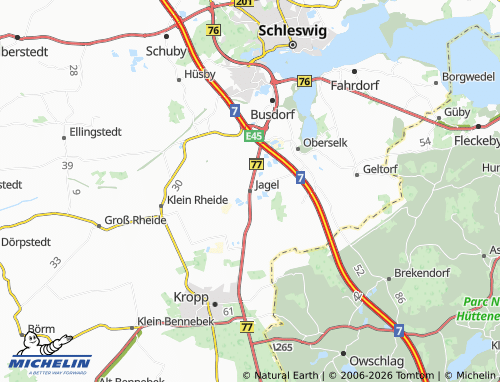 MICHELIN Jagel map - ViaMichelin