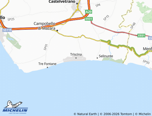 MICHELIN Triscina map - ViaMichelin