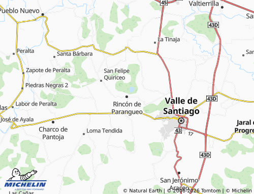 Mappa MICHELIN Rincón de Parangueo - ViaMichelin