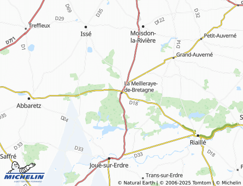 Carte MICHELIN La Meilleraye-de-Bretagne - ViaMichelin