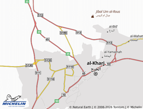 Carte MICHELIN al-'Akhdar - ViaMichelin