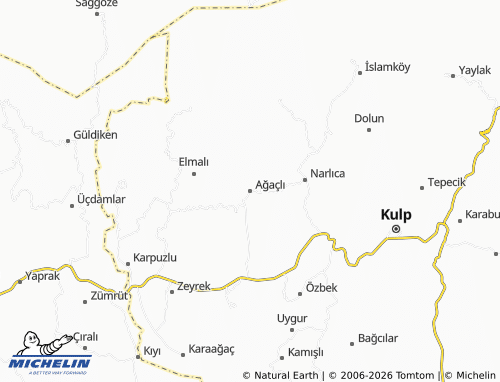 MICHELIN Ağaçlı map - ViaMichelin