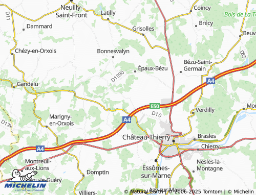 MICHELIN Étrépilly map - ViaMichelin
