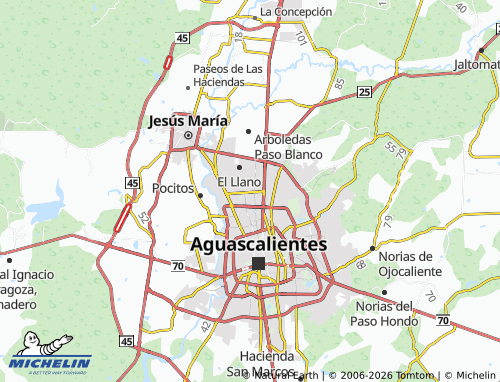 MICHELIN Valle de las Trojes de Oriente Primera Sección map - ViaMichelin