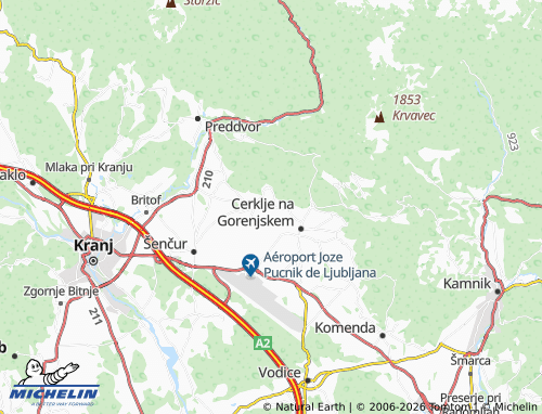 Kaart MICHELIN Češnjevek - ViaMichelin