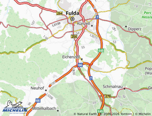 MICHELIN Löschenrod map - ViaMichelin