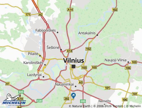 MICHELIN Šnipiškės map - ViaMichelin