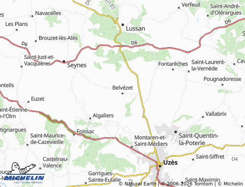 Mappa MICHELIN Belvézet - ViaMichelin