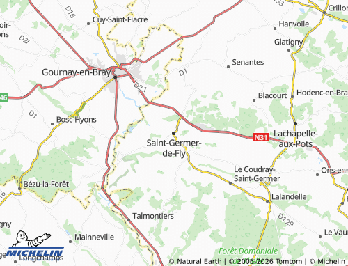 Carte MICHELIN Saint-Germer-de-Fly - ViaMichelin