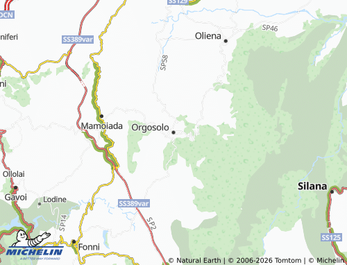 MICHELIN Orgosolo map - ViaMichelin