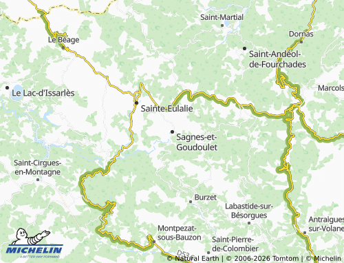 MICHELIN-Landkarte Sagnes-et-Goudoulet - ViaMichelin