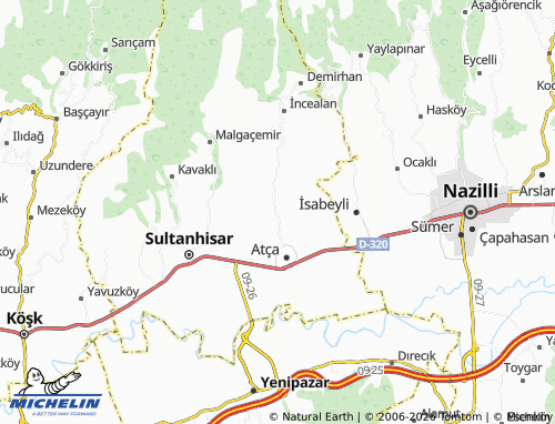 MICHELIN Yağdere map - ViaMichelin