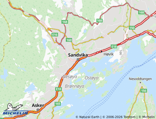 Carte MICHELIN Sandvika - ViaMichelin
